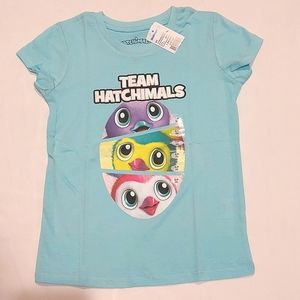 🔥SALE🔥 Team Hatchimals Girl's Short Sleeved Sparkly T-shirt NWT Sizes M & L